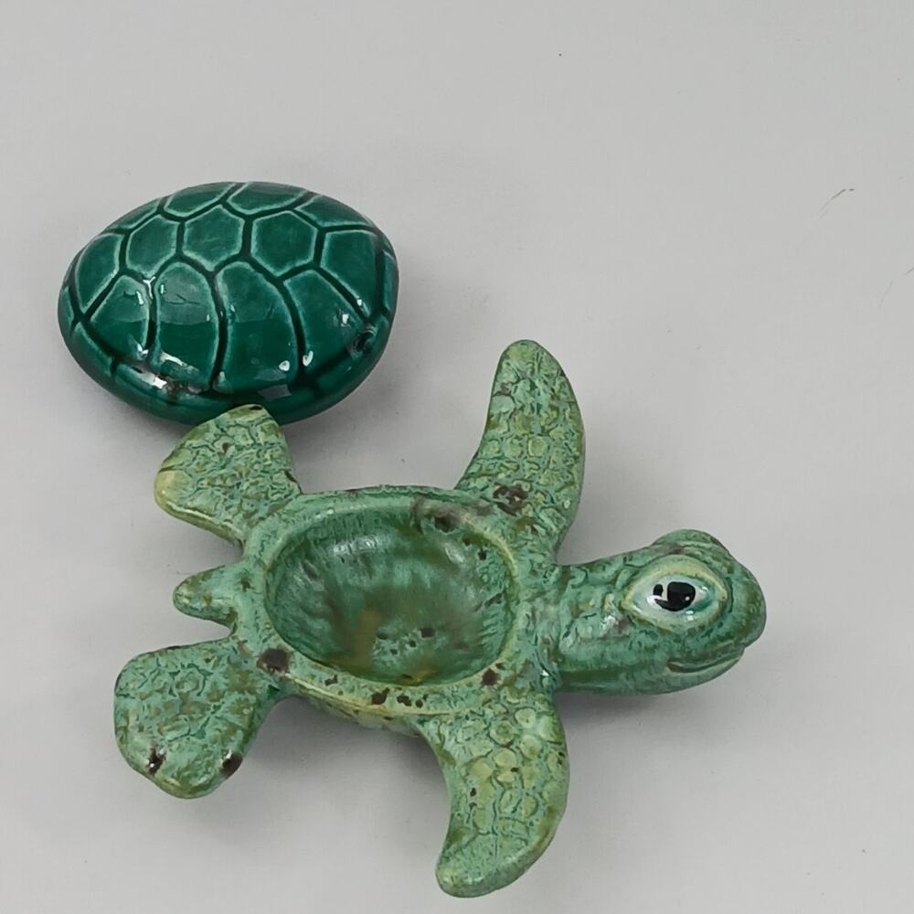 Trinket Box Ben Diller Maui Hawaii Small Green Sea Turtle Figurine